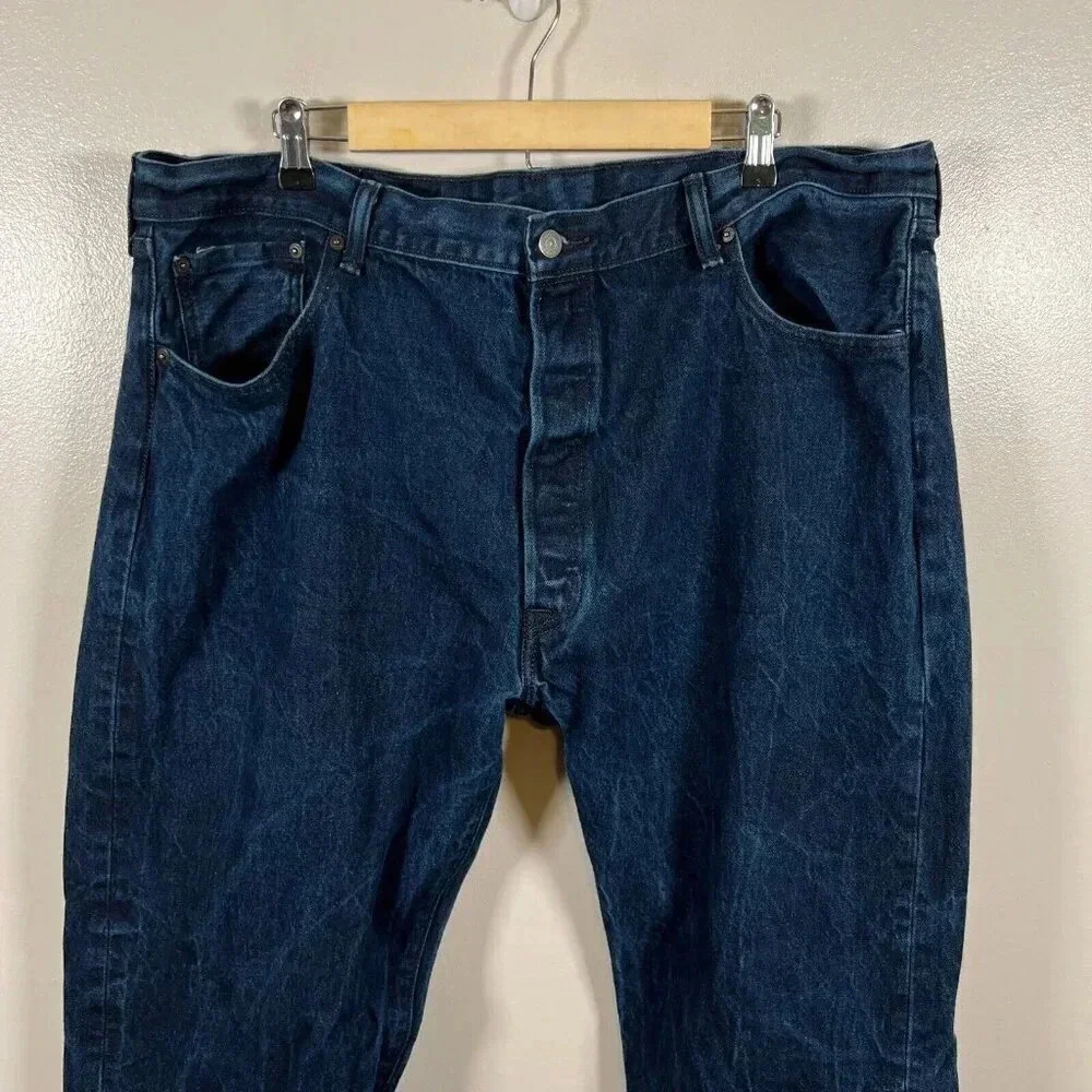 Levi's 501 Jeans Mens Size 44x32 Actual 41x30 White Cone Denim Dark Wash Blue